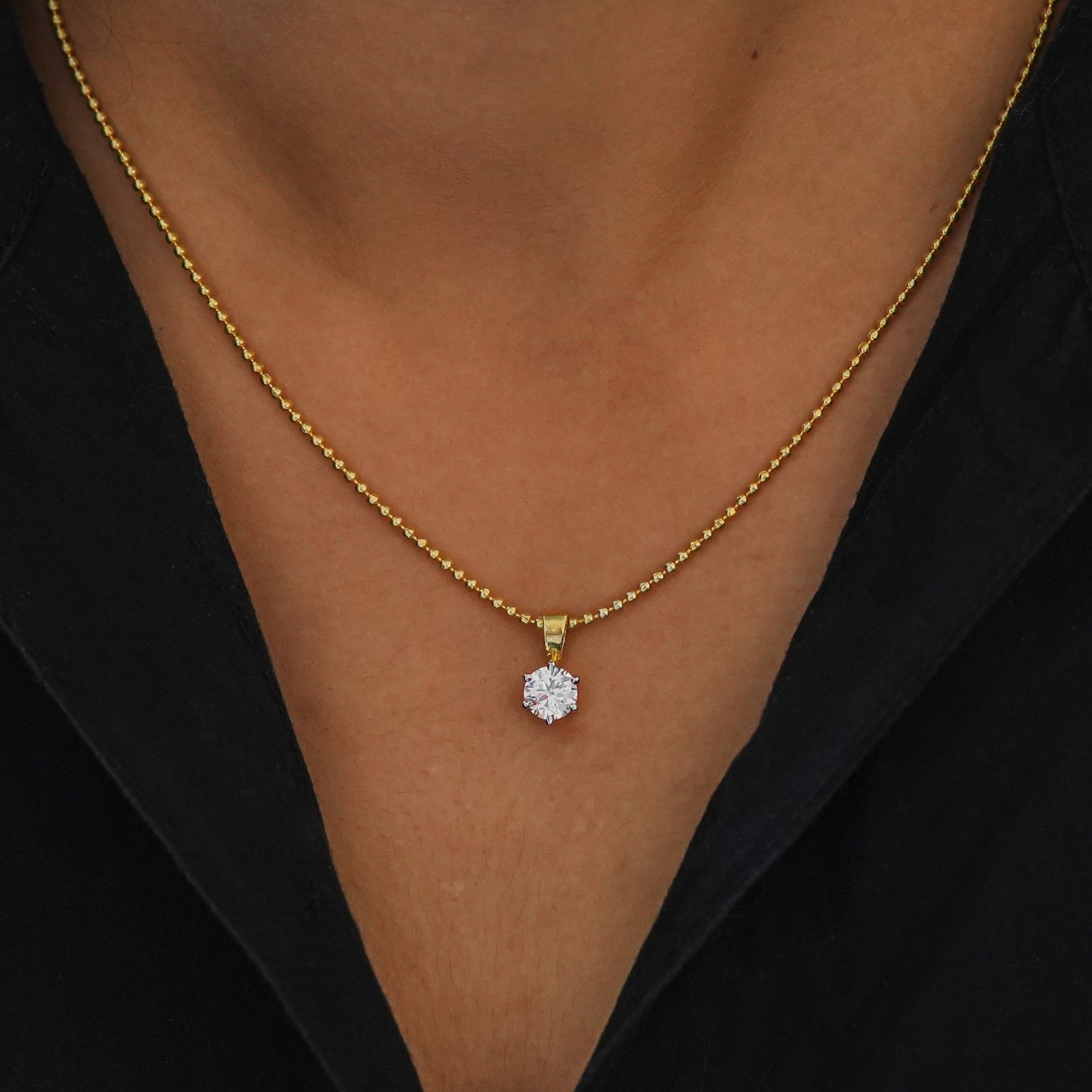 Moissanit Solitär Anhänger - 2 Karat