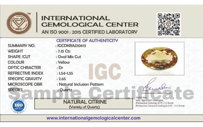 Natural Citrine - 3.00 Carat/3.33 Ratti