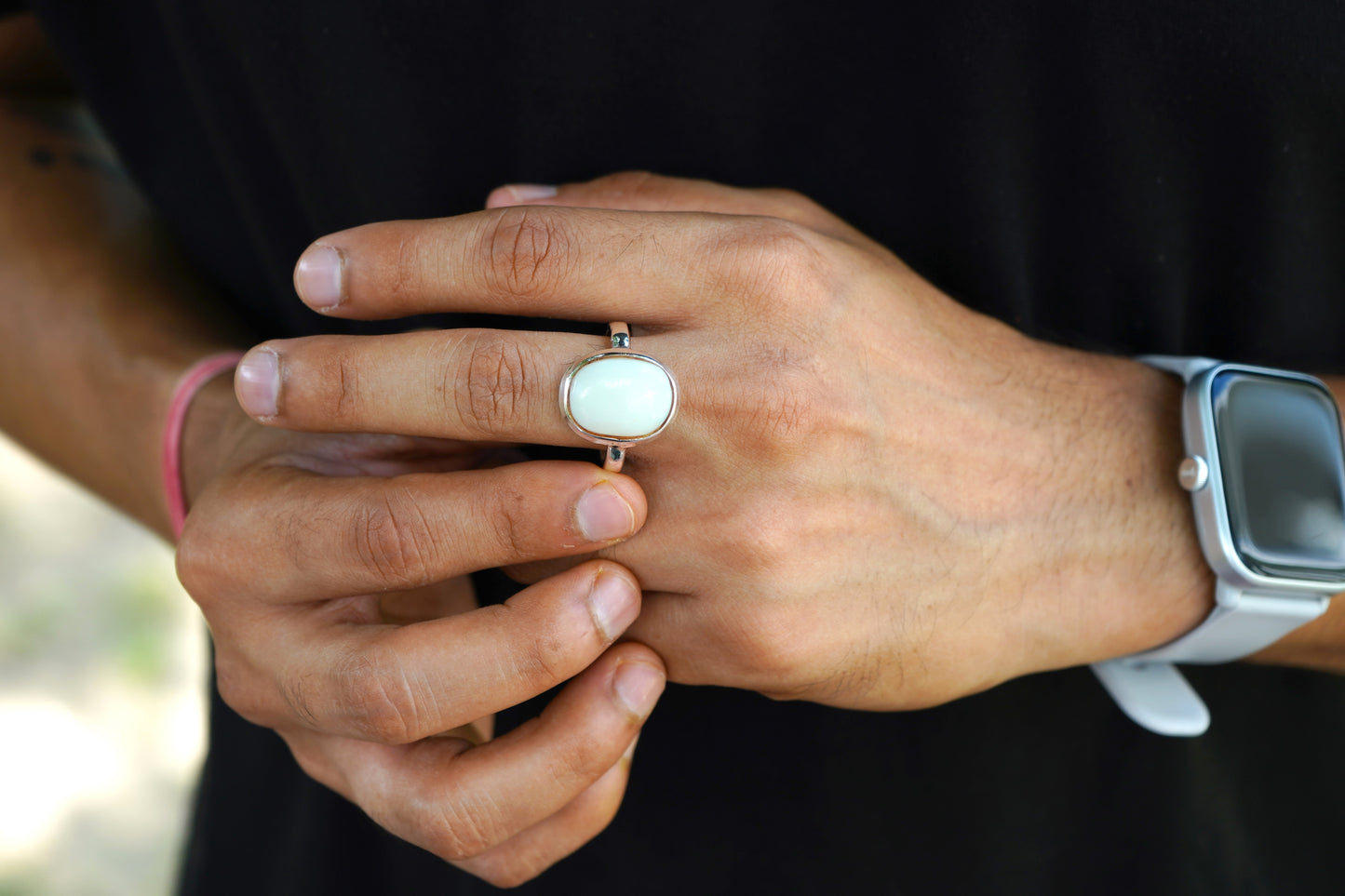 Opal Silver Ring - 9.60 Carat/10.65 Ratti