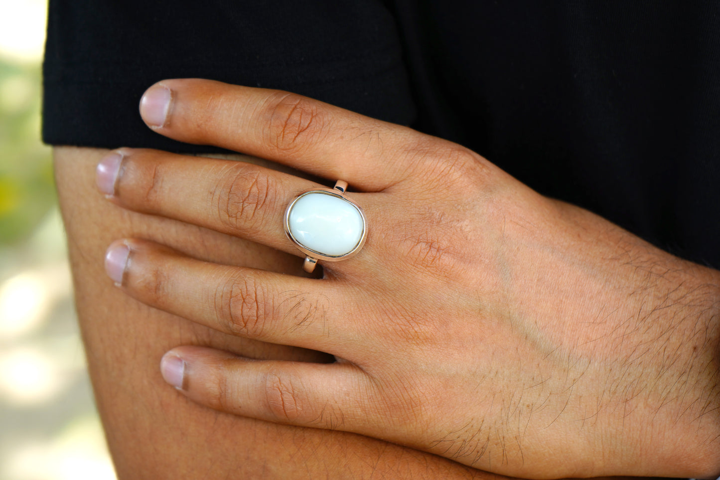 Opal Silver Ring - 9.60 Carat/10.65 Ratti