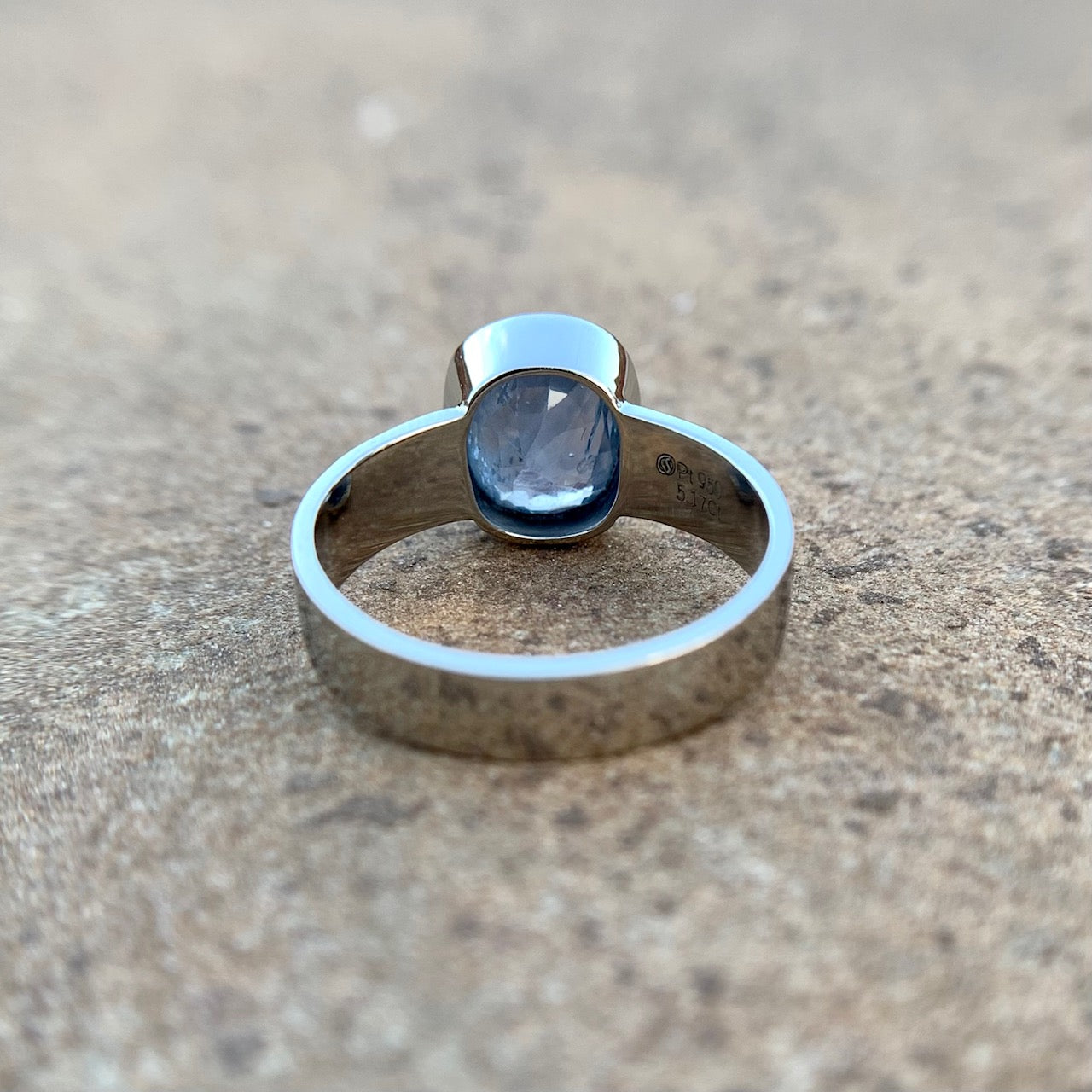Blue Sapphire Platinum Ring- 5.18 Carats