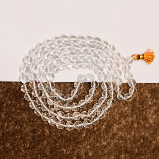 Natural Quartz - Sfatik Mala 108+1 Bead