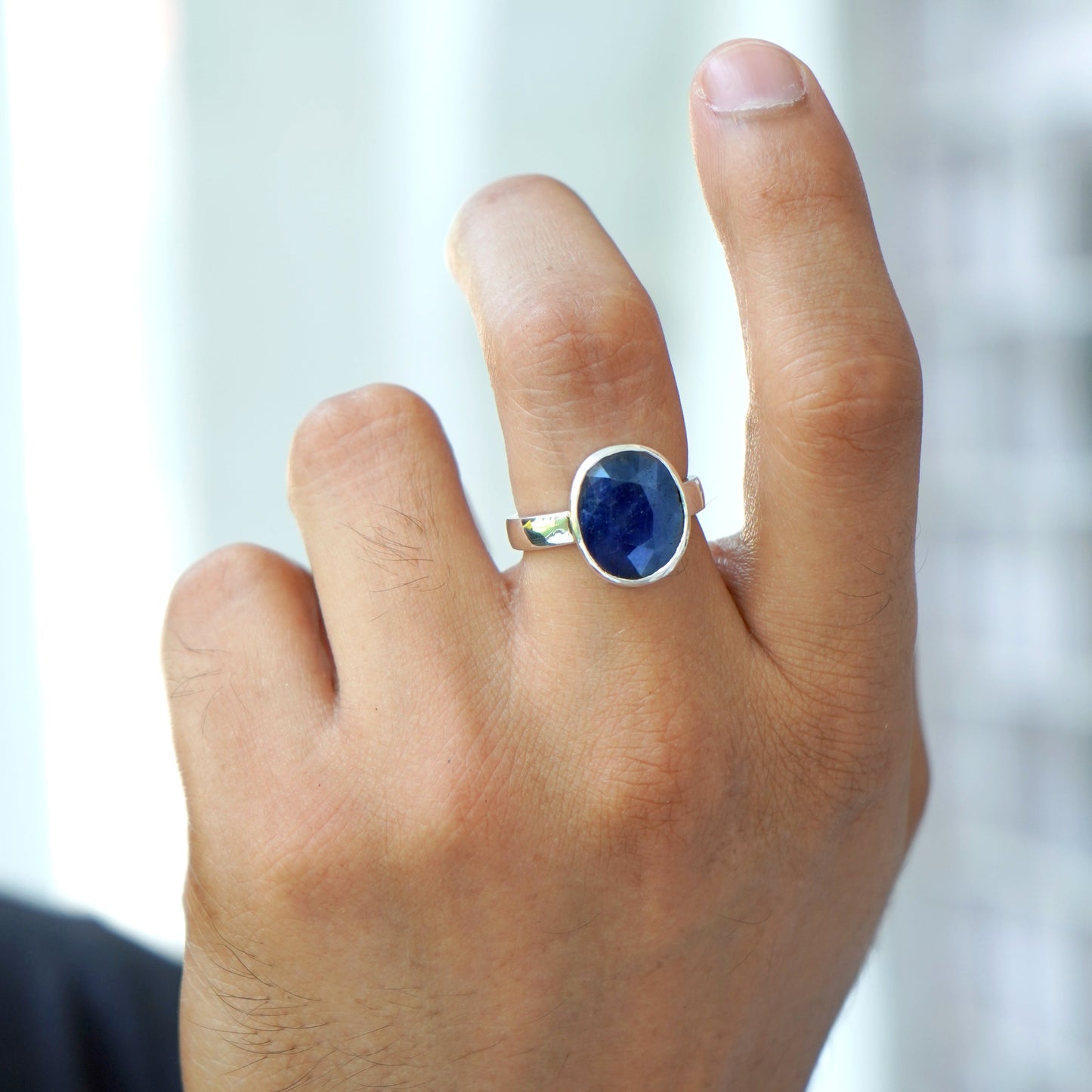 Natural Blue Sapphire (Neelam) Ring- 7.00 Carats