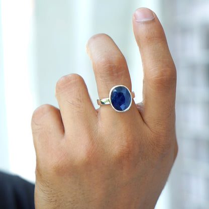 Ring mit natürlichem blauen Saphir (Neelam) – 7,00 Karat