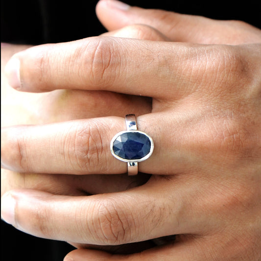 Natural Blue Sapphire Ring- 7.55 Carats/8.38 Ratti