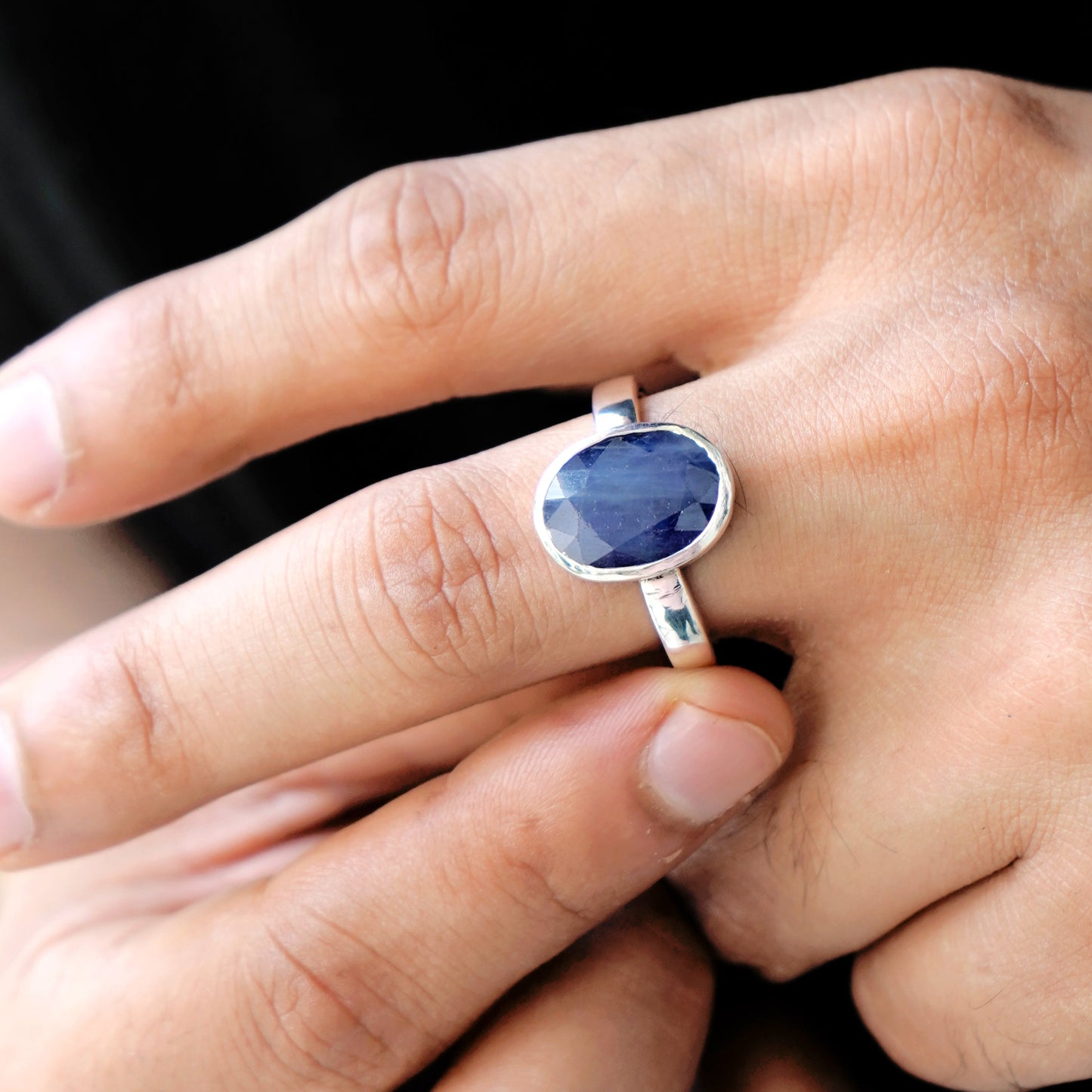 Blue Sapphire (Neelam) Ring- 8.20 Carats/9.10 Ratti