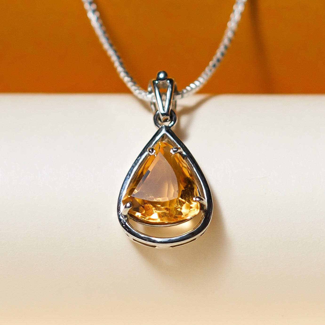 Triangular Citrine Pendant- 4 Carats