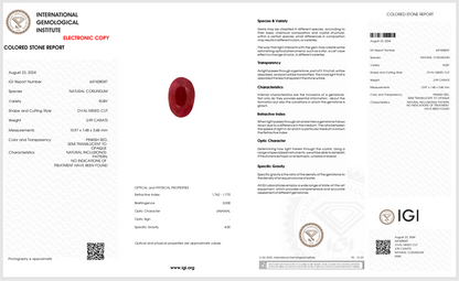 Natural Burmese Ruby - 3.99 Carats/4.43 Ratti
