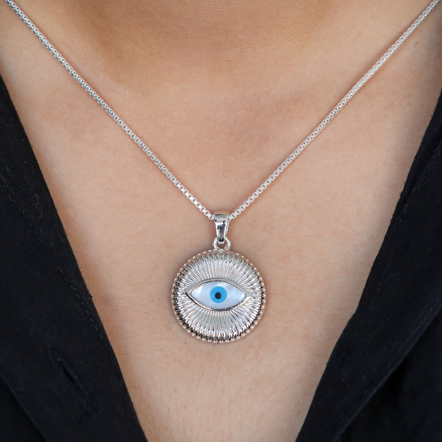 Mother of Pearl Evil Eye Pendant