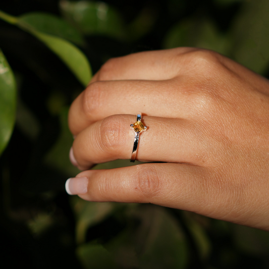 Natural Citrine Ring - 925 Sterling Silver