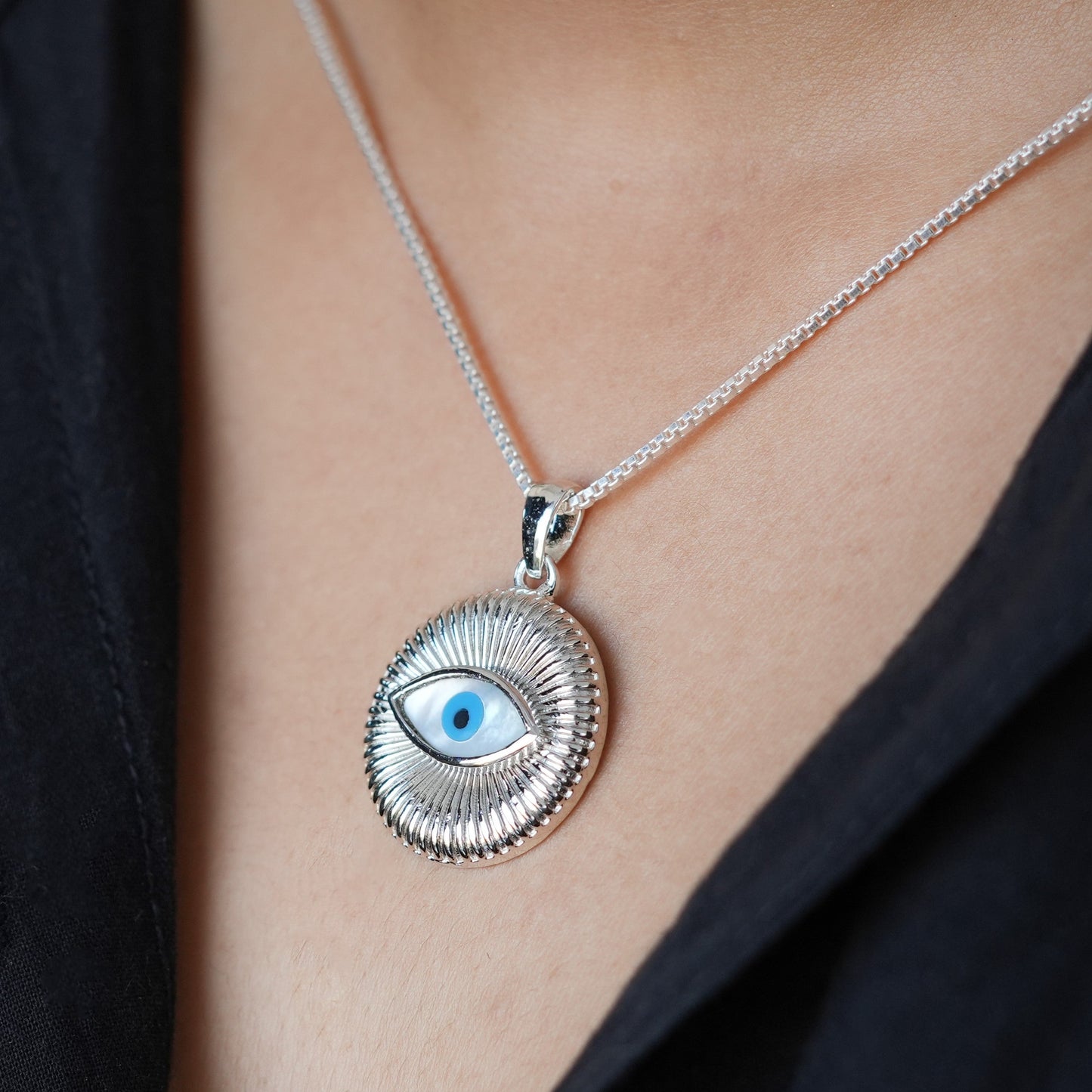 Mother of Pearl Evil Eye Pendant