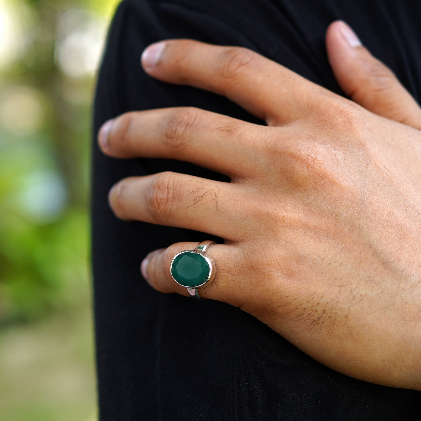 Emerald Silver Ring- 10.50 Carat/11.66 Ratti