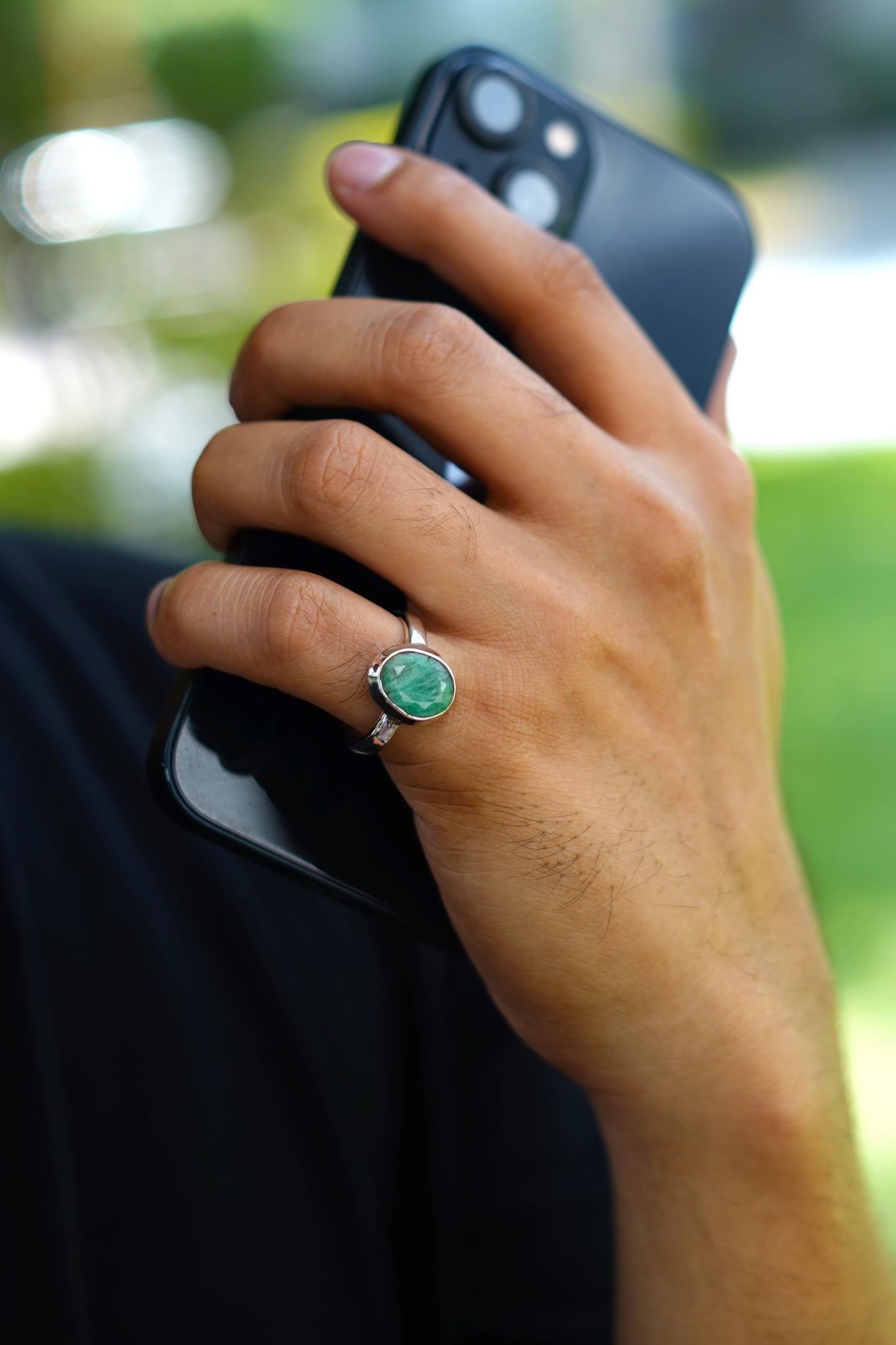 Emerald Silver Ring- 5.50 Carat/6.10 Ratti