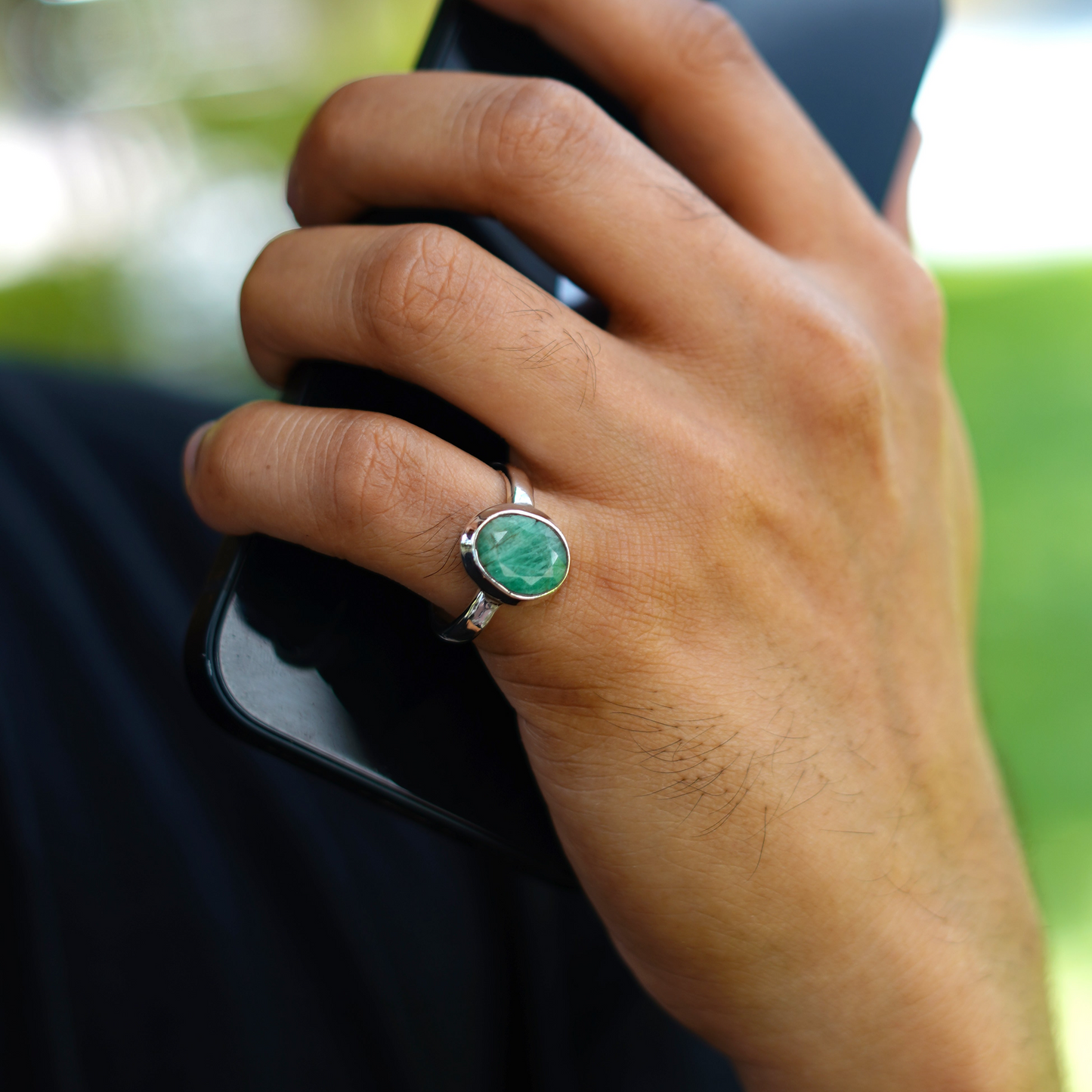 Emerald Silver Ring- 5.50 Carat/6.10 Ratti