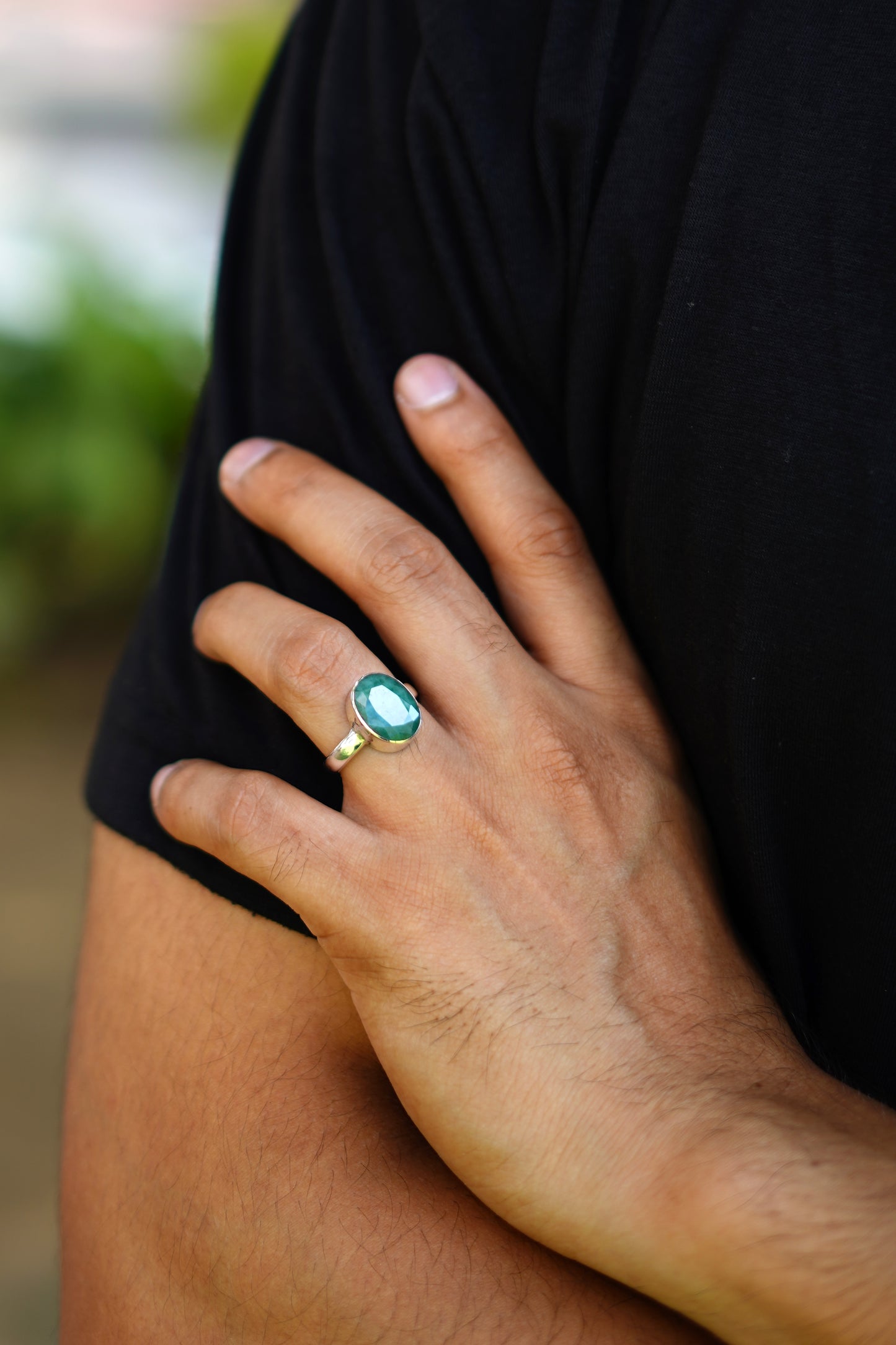 Natural Emerald Ring- 7.40 Carat/8.21 Ratti