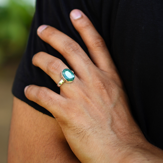 Natural Emerald Ring- 7.40 Carat/8.21 Ratti