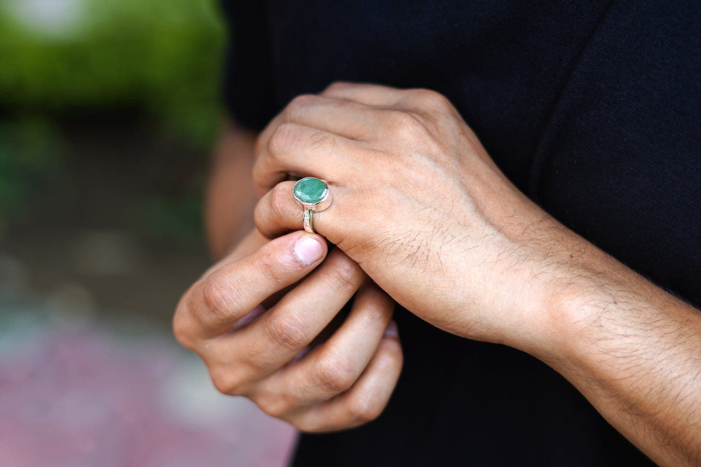 Natural Emerald Ring- 7.15 Carat/7.94 Ratti