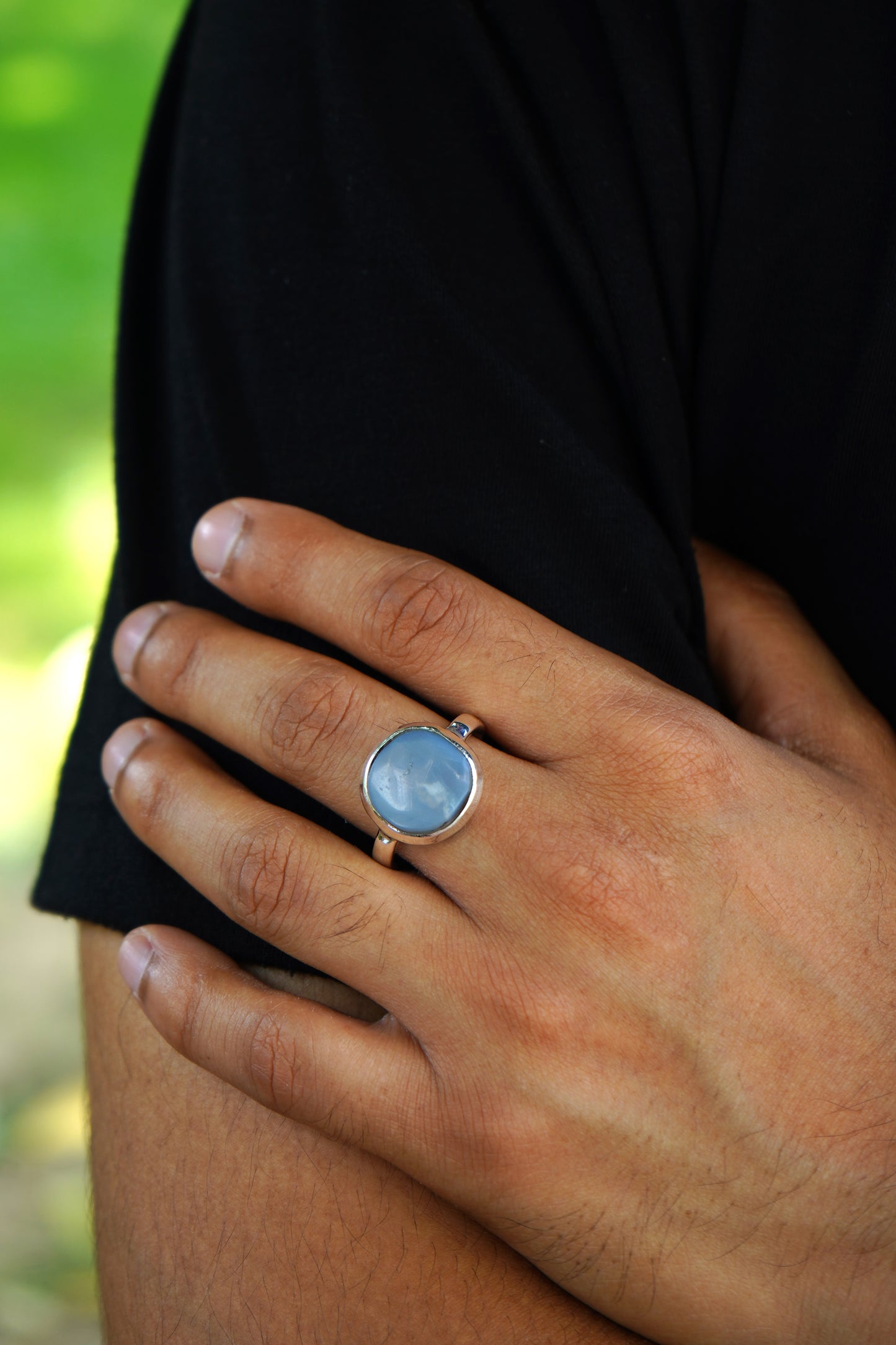 Blue Opal Ring - 8.00 Carat/8.88 Ratti