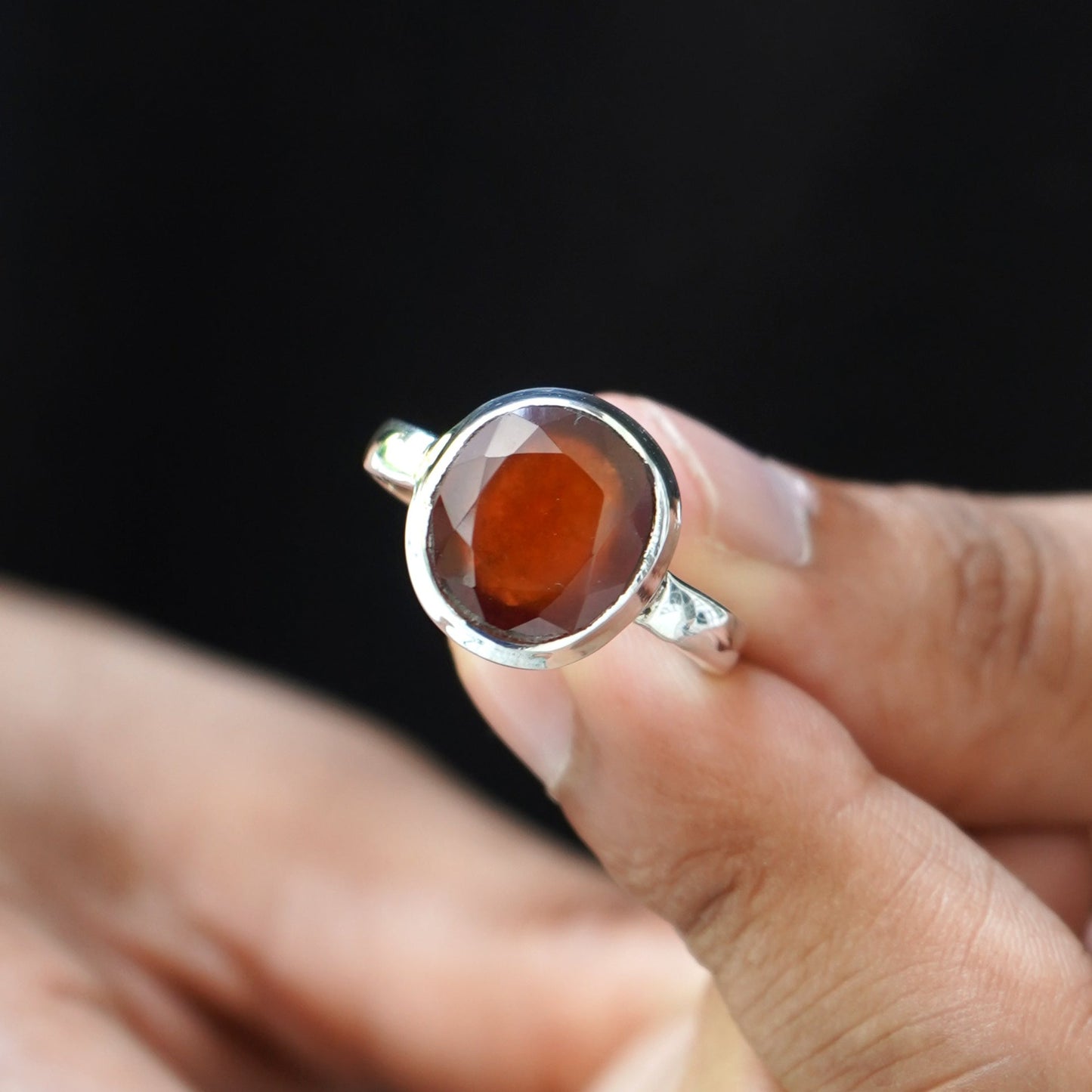 Natural Hessonite Ring - 6.50 Carat/7.22 Ratti