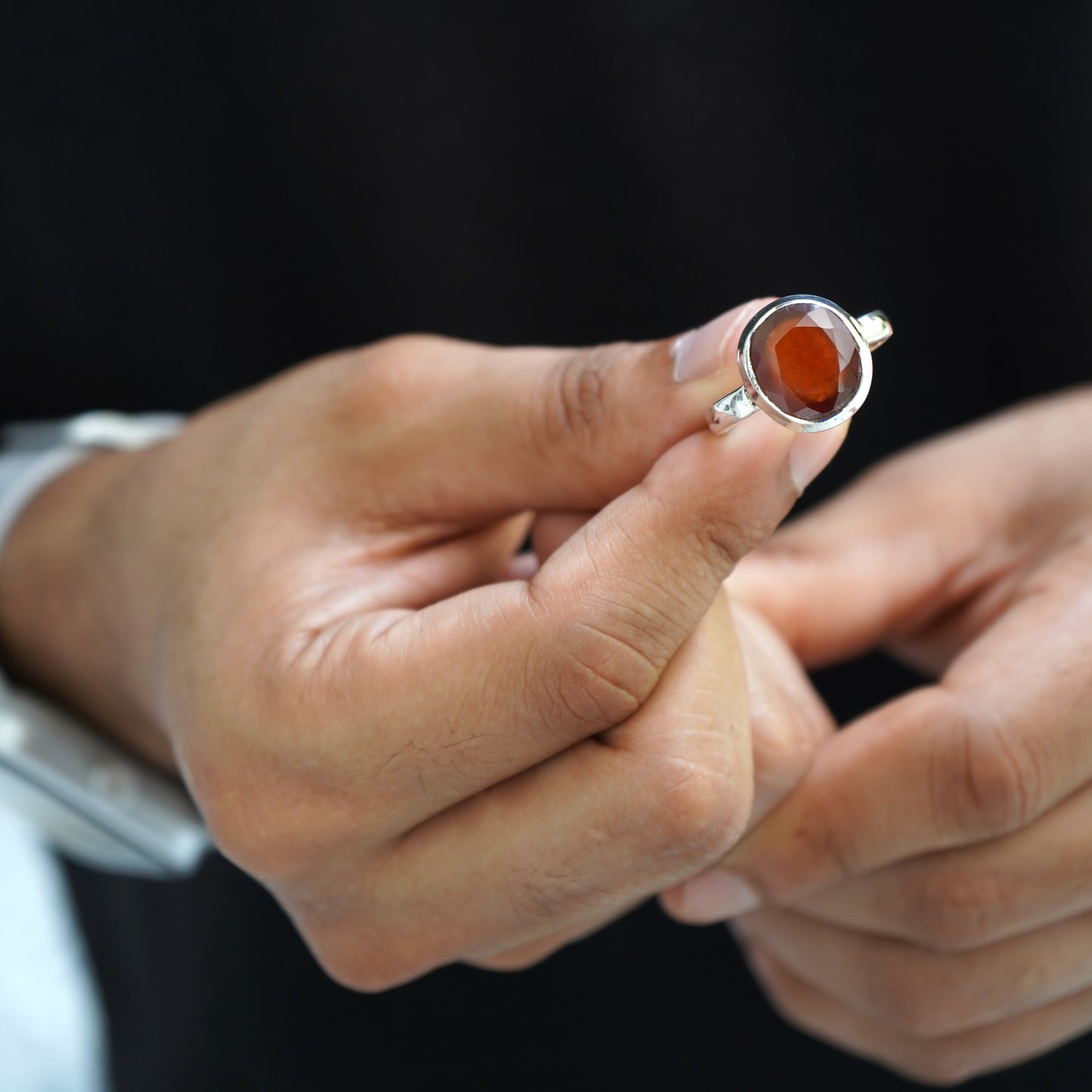 Natural Hessonite Ring - 6.50 Carat/7.22 Ratti