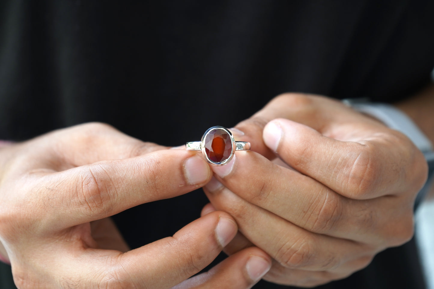 Natural Hessonite Ring - 6.15 Carat/6.83 Ratti