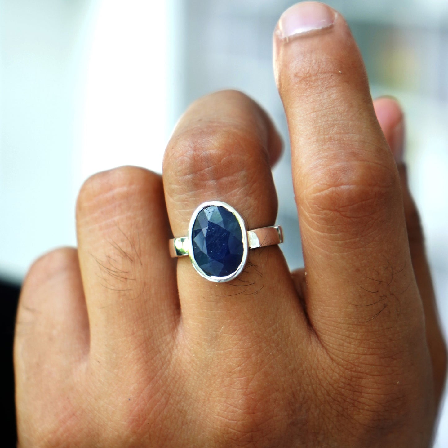 Natural Blue Sapphire Ring- 7.55 Carats/8.38 Ratti