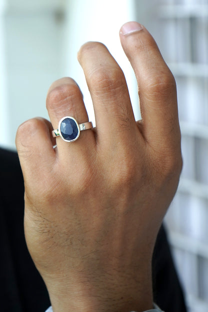 Natural Blue Sapphire Ring- 5.45 Carats/6.05 Ratti