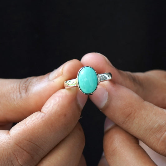 Natural Turquoise Ring - 6.00 Carats/6.66 Ratti