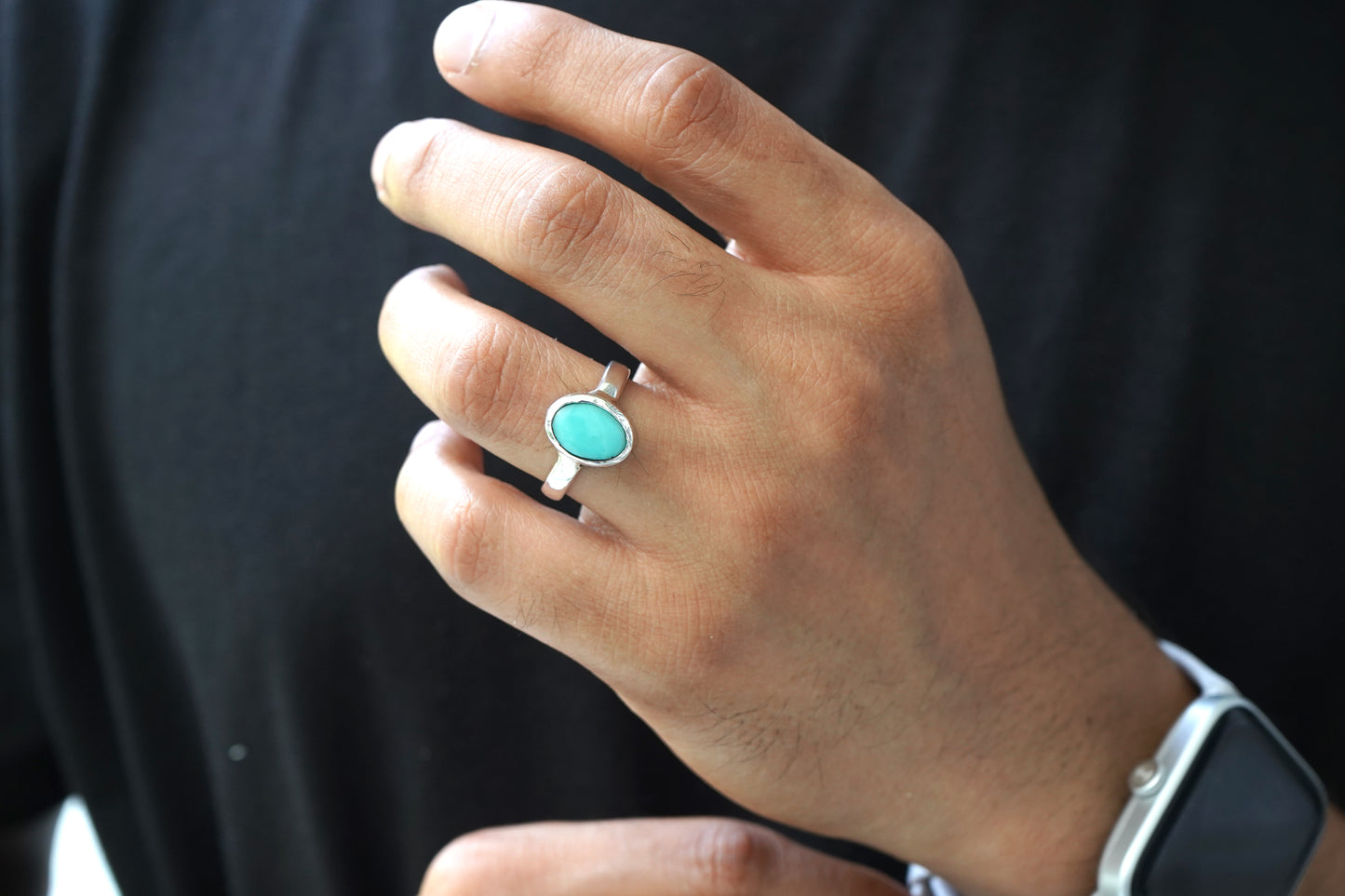 Natural Turquoise Ring - 5.00 Carats/5.55 Ratti