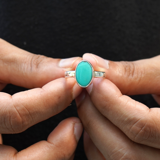 Natural Turquoise Ring - 5.50 Carats/6.10 Ratti