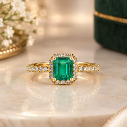 Lab Grown Emerald Ring