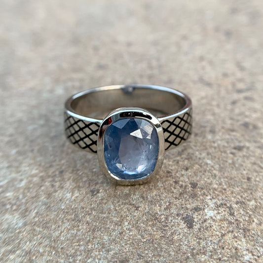 Blue Sapphire Platinum Ring- 5.18 Carats