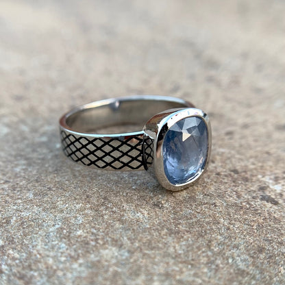 Blue Sapphire Platinum Ring- 5.20 Carats