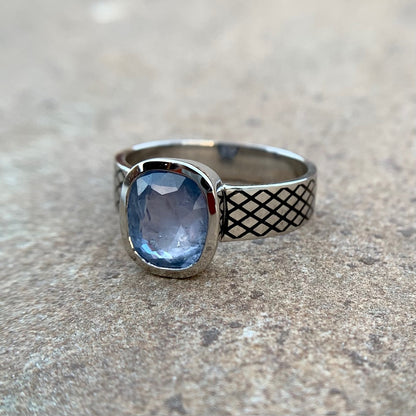 Blue Sapphire Platinum Ring- 5.20 Carats
