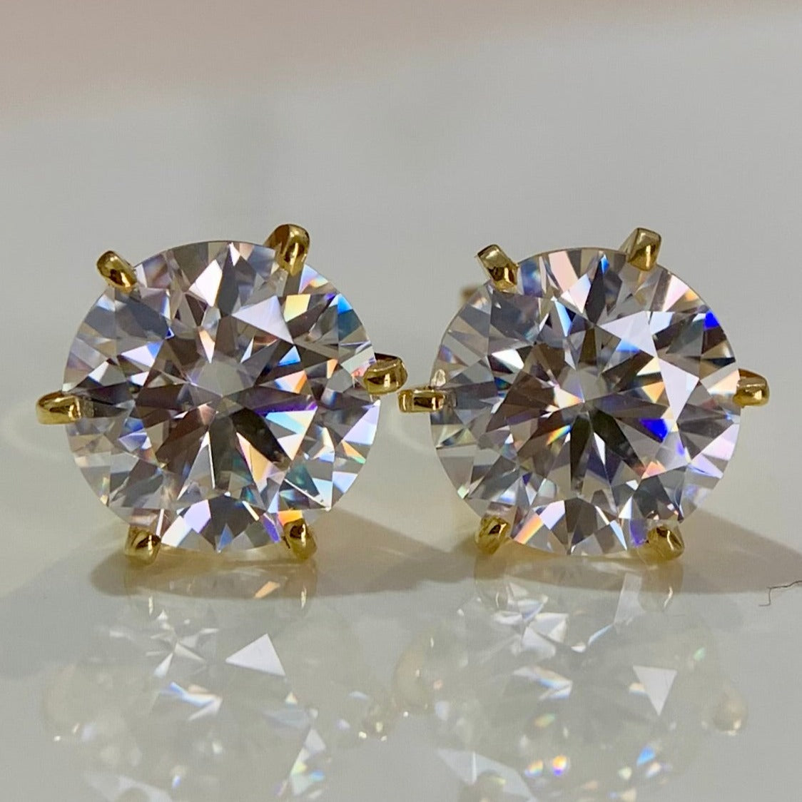 Moissanite Solitaire Studs- 2 Carats