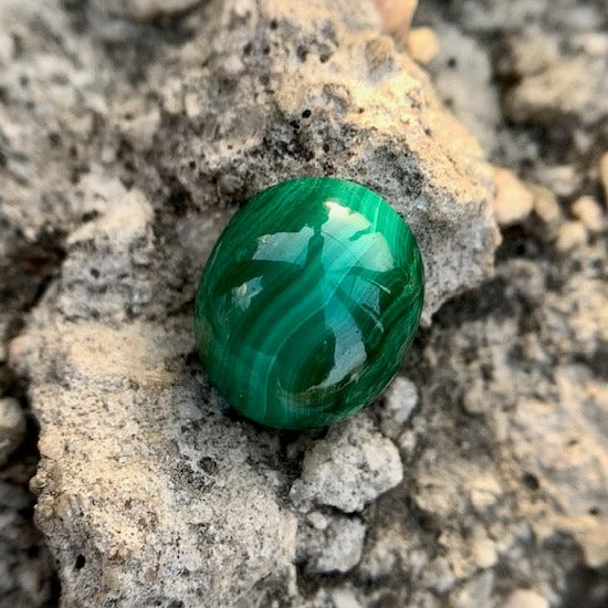 Natural Malachite Stone - 9.00 Carats