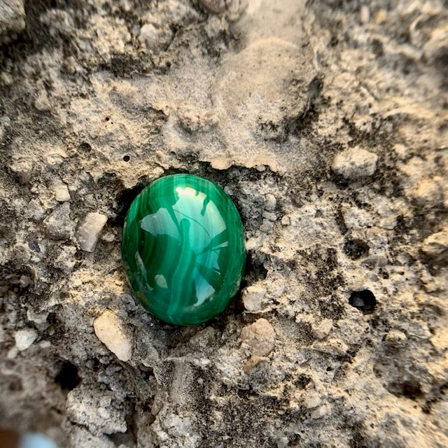 Natural Malachite Stone - 9.00 Carats