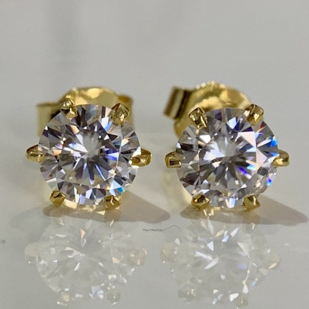 Moissanite Solitaire Studs- 1.50 Carats