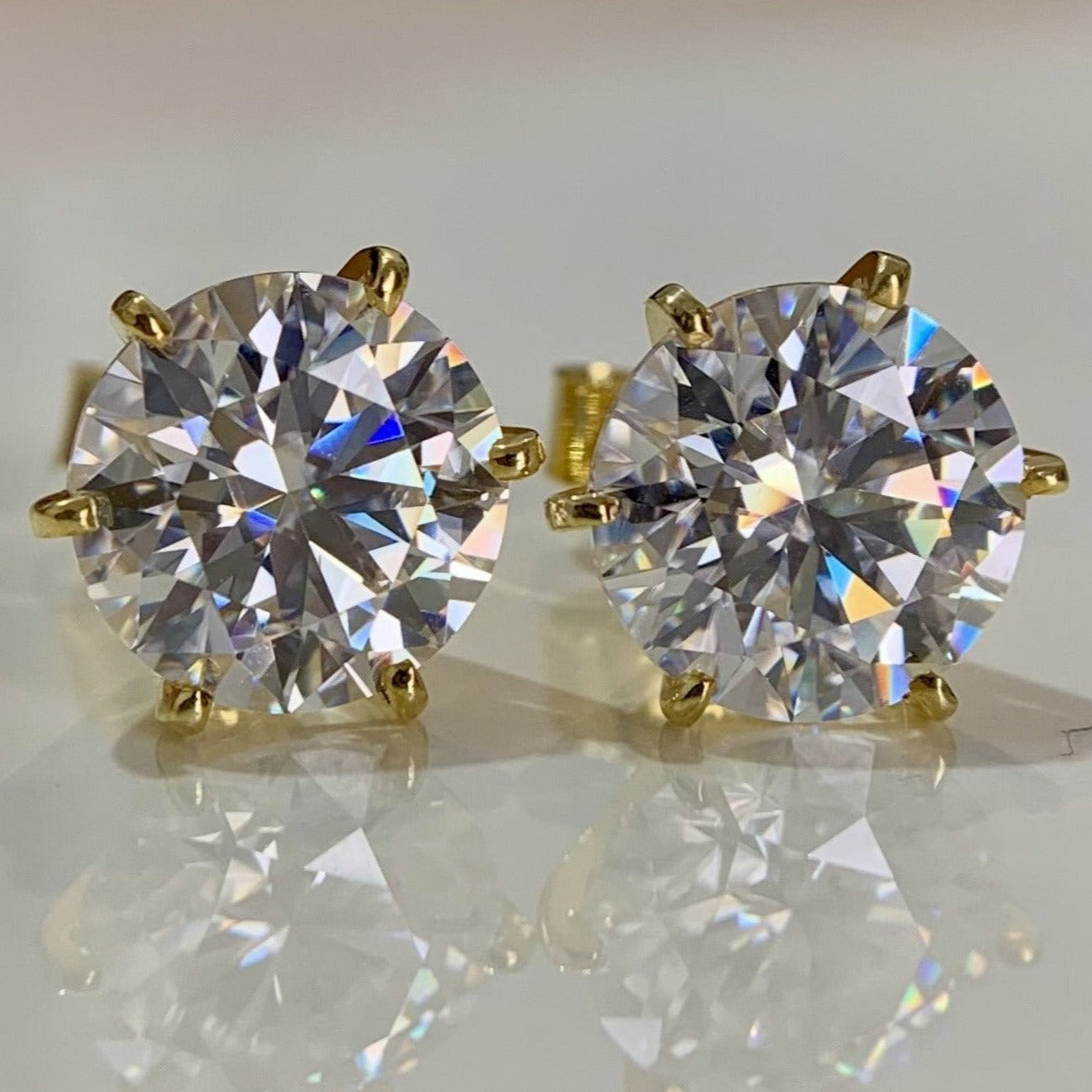 Moissanite Solitaire Studs- 4 Carats