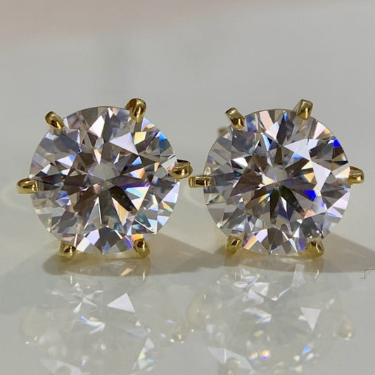 Moissanite Solitaire Studs- 3 Carats