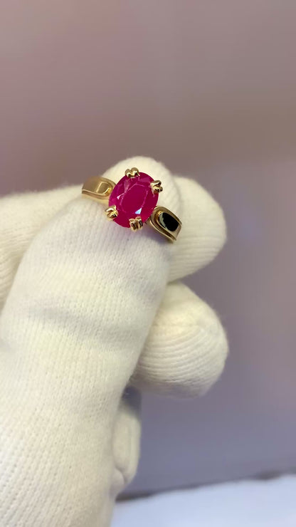 Natural Ruby - Panchdhatu Ring