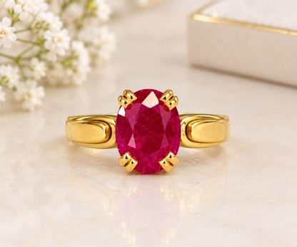 Natural Ruby - Panchdhatu Ring