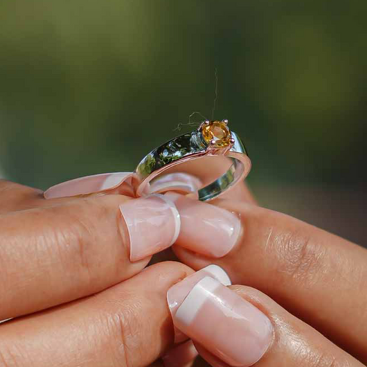 Natural Citrine Ring - 925 Sterling Silver