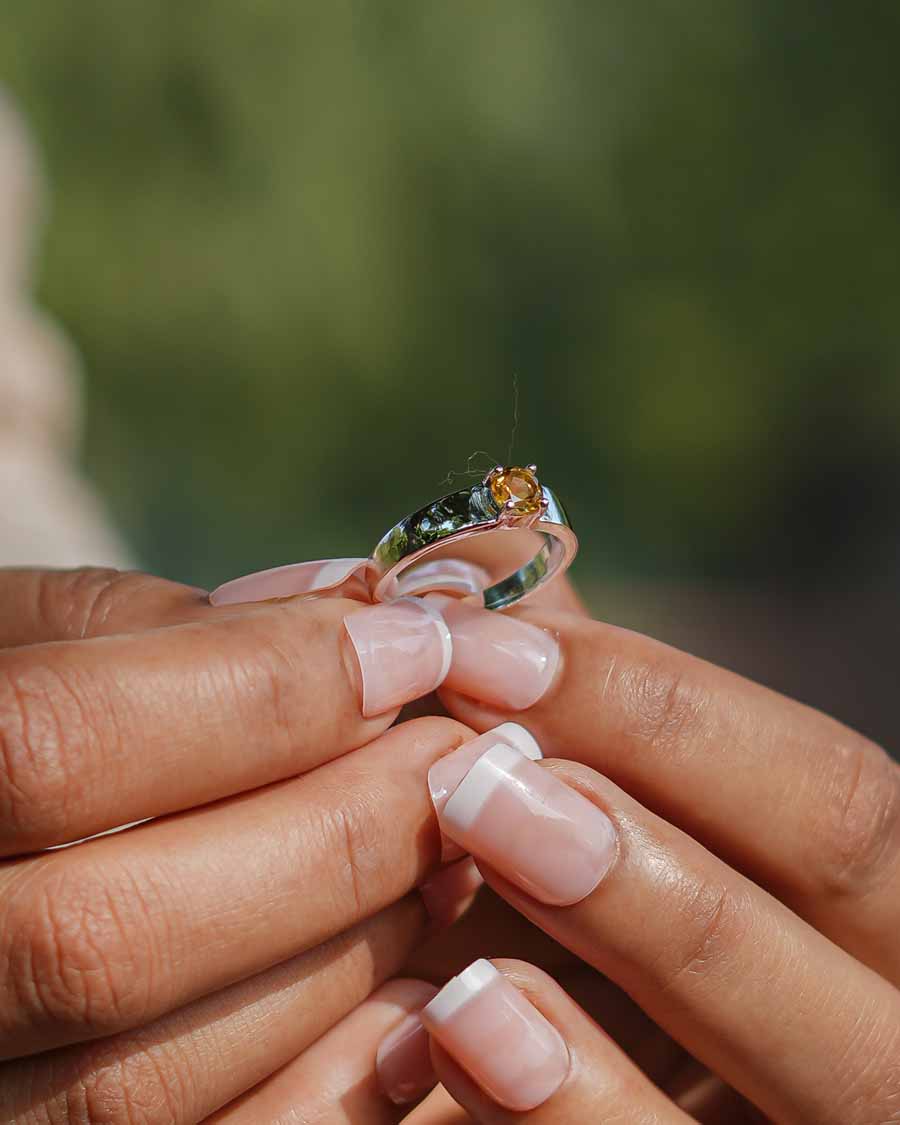 Natural Citrine Ring - 925 Sterling Silver