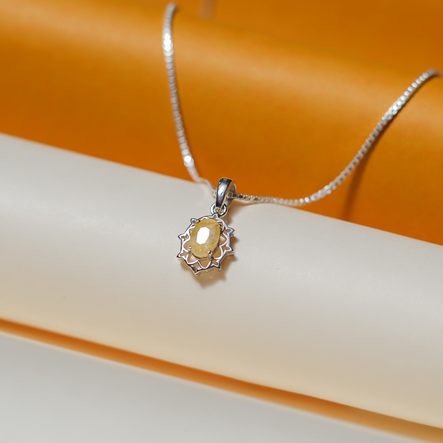 Natural Yellow Sapphire (Pukhraj) Pendant- 3 Carats